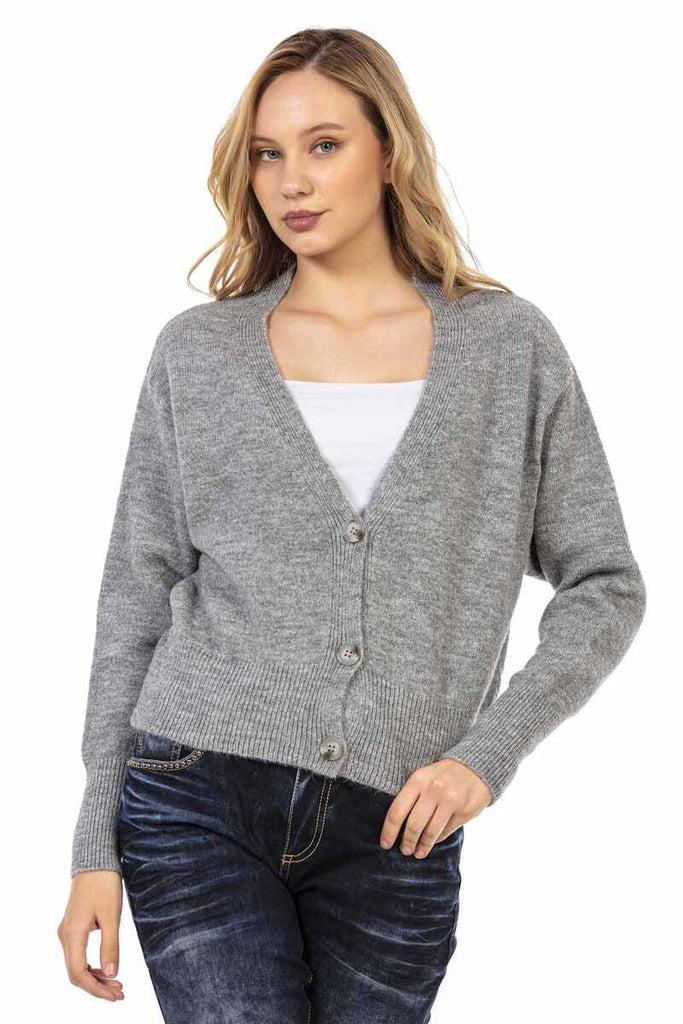 cipo & baxx WP235 Buttoned Short Cardigan GREY
