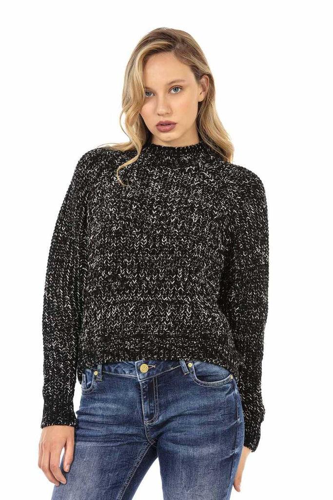 cipo & baxx WP237 Thick Textured Sweater BLACK