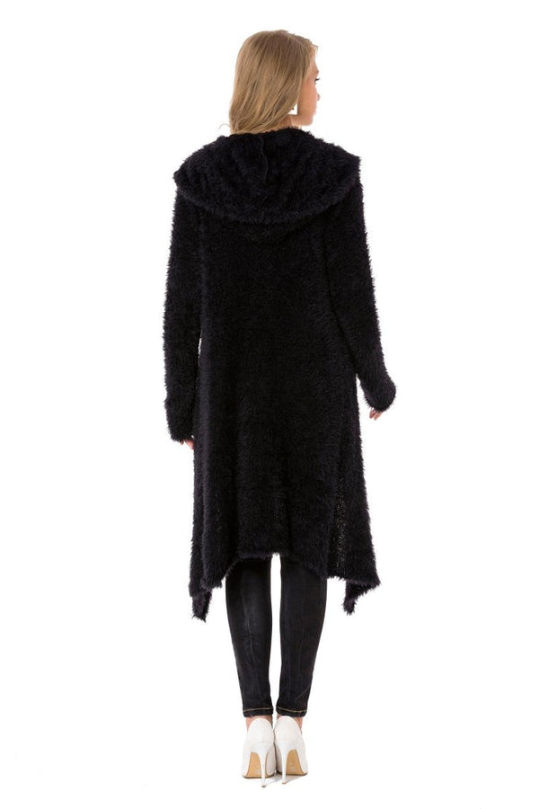 Cipo & Baxx WP244 Plush Long Cardigan BLACK
