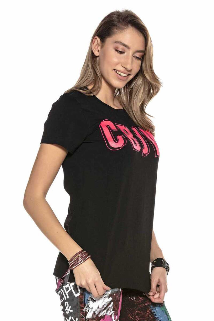 cipo & baxx WT275 Printed T-Shirt on the Front BLACK