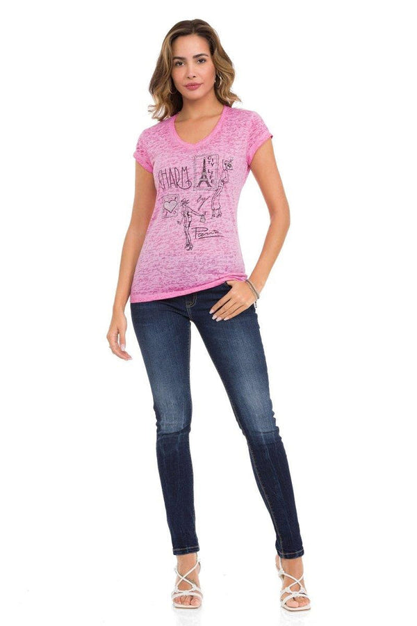 Cipo & Baxx WT344 Women's T-Shirt BLUE