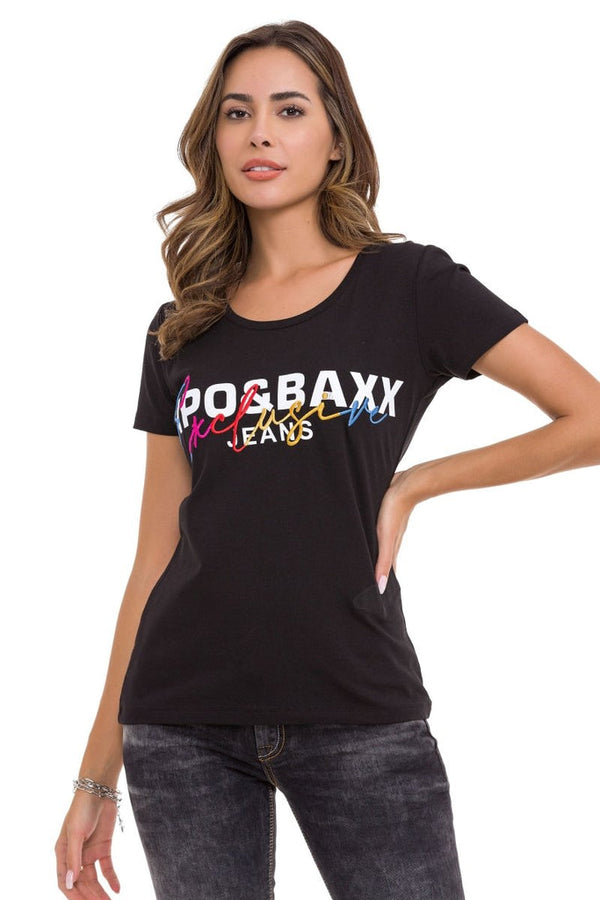 Cipo & Baxx WT370 Women's Printed T-Shirt BLACK