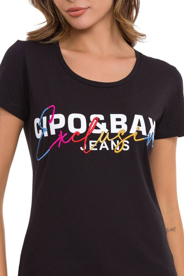 Cipo & Baxx WT370 Women's Printed T-Shirt BLACK