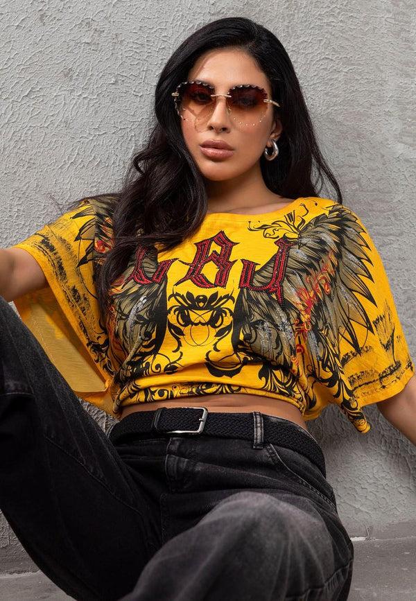 Cipo & Baxx WT377 Ladies Eagle Wing T-Shirt ORANGE