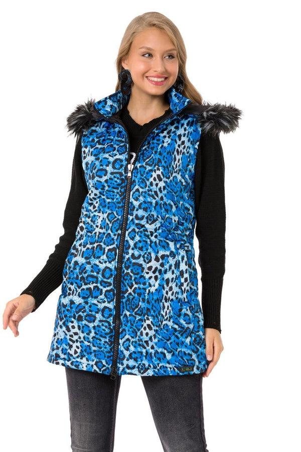 Cipo & Baxx WW120 Women's Long Puffer Vest BLUE