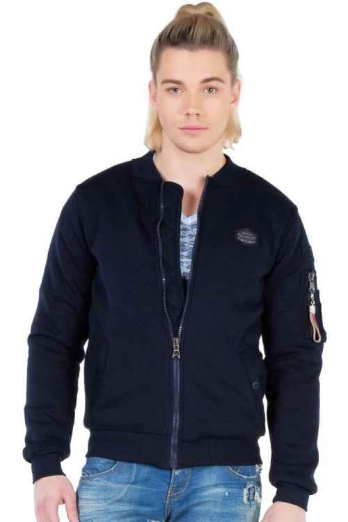 cipo & baxx CJ151 College Collar Zippered Short Men's Coat GREY