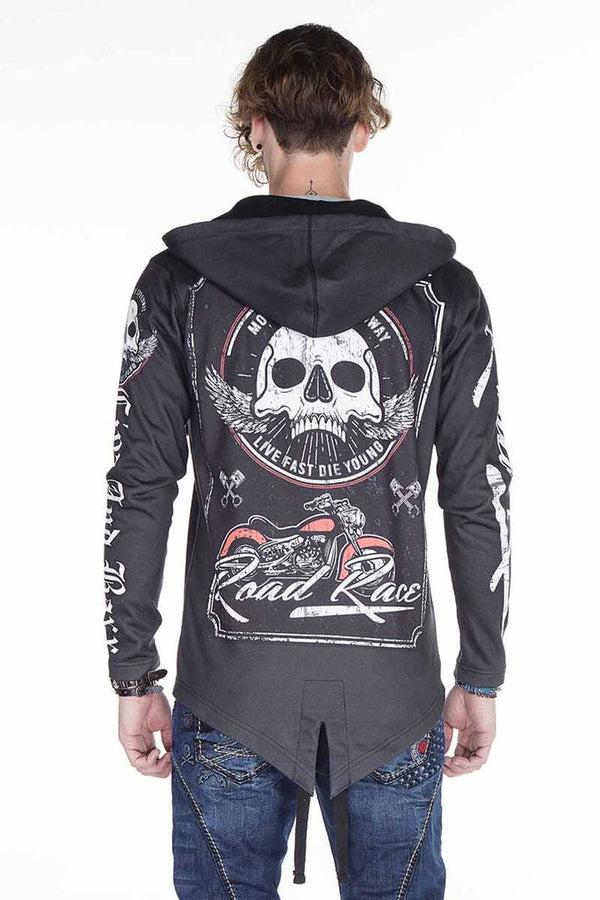 Cipo & Baxx CL256 Motorzu Style Printed Men's Sweatshirt BLACK
