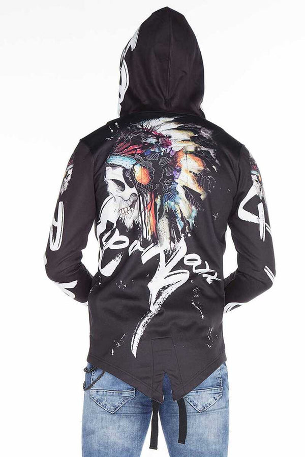 Cipo & Baxx CL263 Red Skin Hooded Men's Sweatshirt BLACK