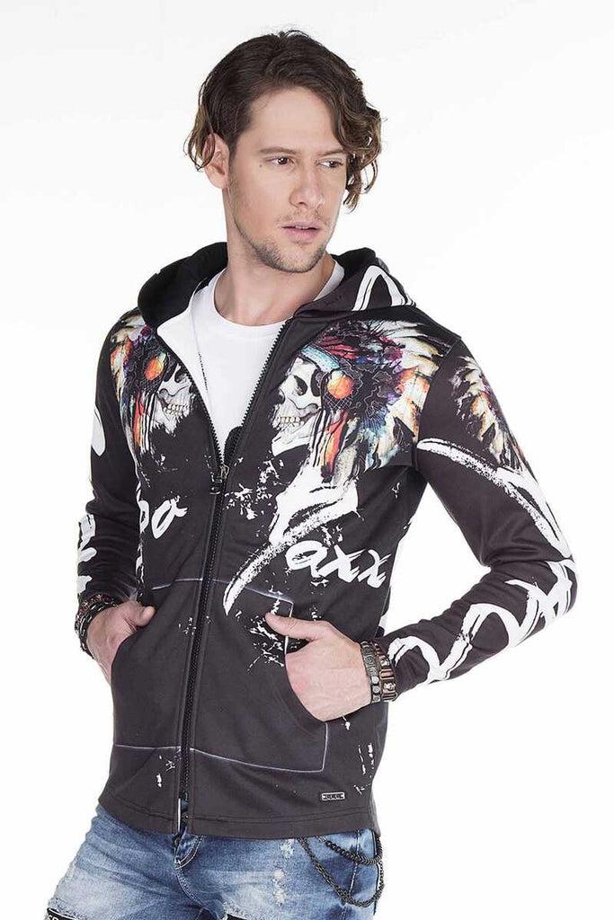 cipo & baxx CL263 Red Skin Hooded Men's Sweatshirt BLACK
