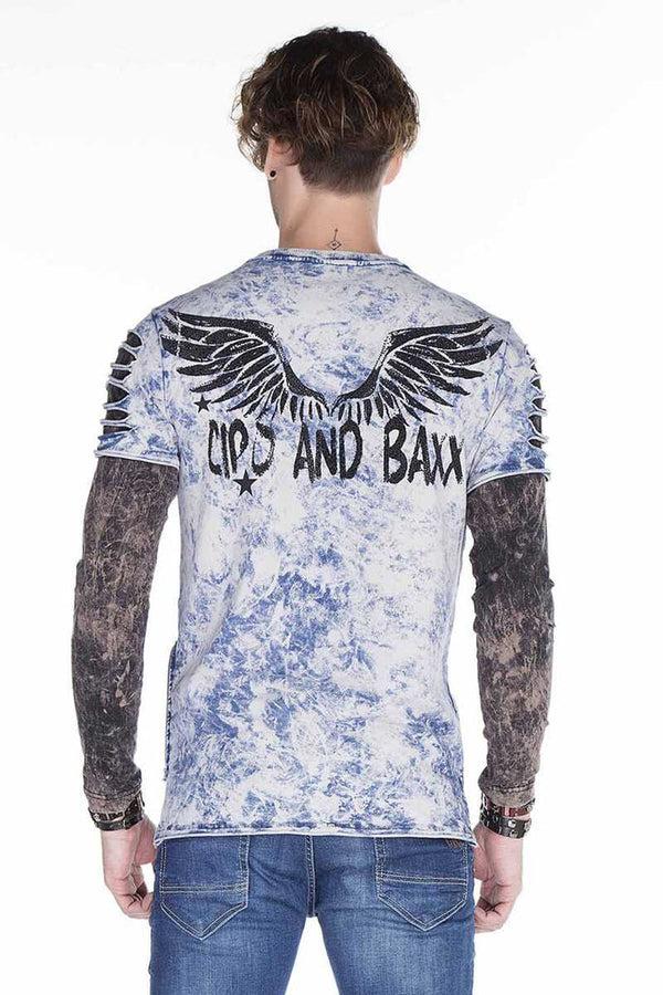 Cipo & Baxx CL265 Slim Fit Wing Printed Men's Sweatshirt INDIGO