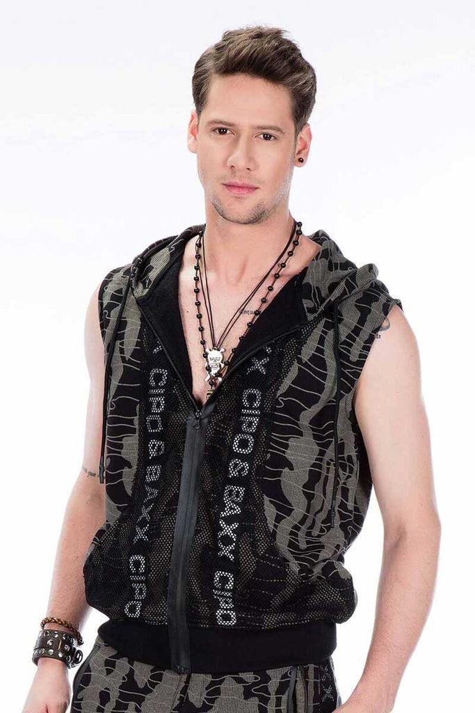 cipo & baxx CL297 Sleeveless Men's Sweat Sports Vest INDIGO