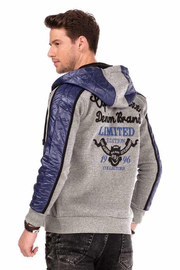 Cipo & Baxx CL312 Hooded Thick Winter Men's Sweatshirt GREYMELANGE