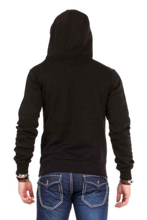 Cipo & Baxx CL329 Hidden Collar Zippered Hooded Sweatshirt SAXEBLUE