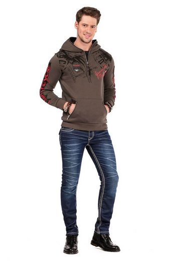 Cipo & Baxx CL334 Cross Wing Printed Men's Hoodie KHAKI