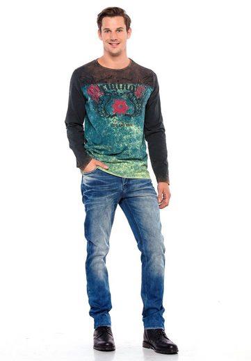 Cipo & Baxx CL351 Mix Color Sweatshirt ANTHRACITE-KHAKI