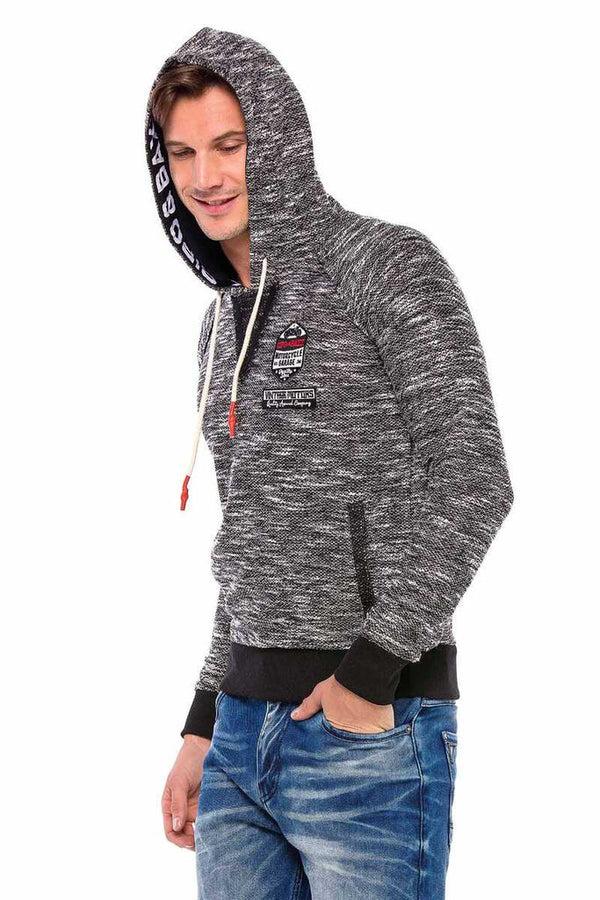 Cipo & Baxx CL362 Knitted Hooded Slim Men's Sweatshirt ANTHRACITE