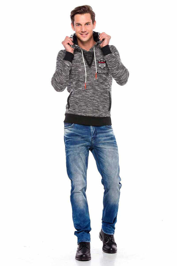 Cipo & Baxx CL362 Knitted Hooded Slim Men's Sweatshirt ANTHRACITE