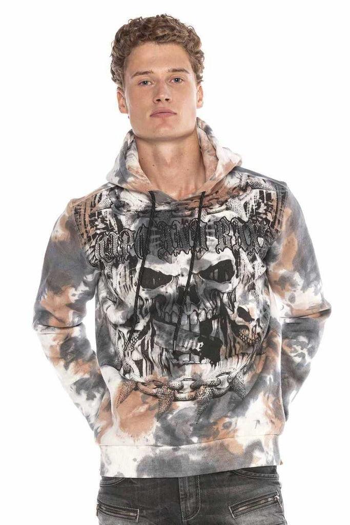 cipo & baxx CL405 Skull Head Gothic Pattern Hooded Sweatshirt BLACK