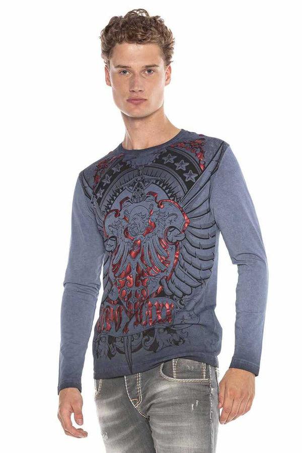 Cipo & Baxx CL407 Eagle Armament Bright Printed Sweatshirt MUSTARD