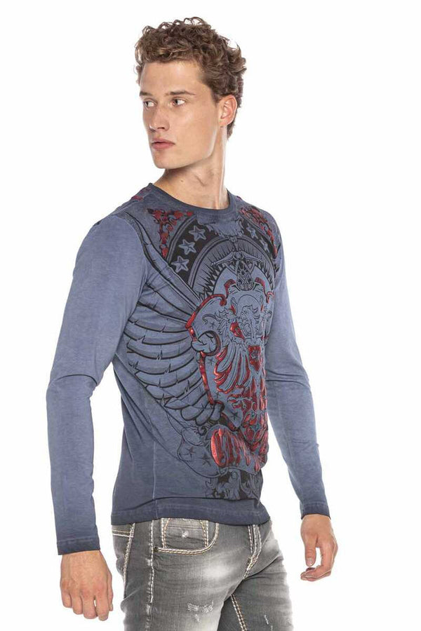 Cipo & Baxx CL407 Eagle Armament Bright Printed Sweatshirt MUSTARD