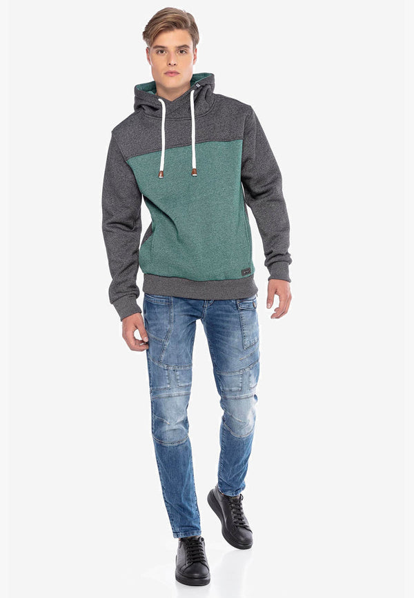 Cipo & Baxx CL430 Men's Hooded Winter Sweatshirt ECRU