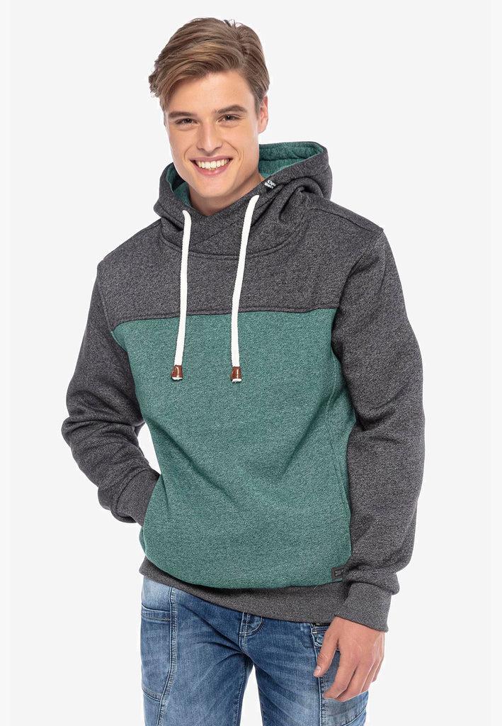 cipo & baxx CL430 Men's Hooded Winter Sweatshirt ECRU