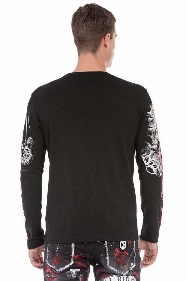 Cipo & Baxx CL450 Bright Printed Thin Sweatshirt BLACK