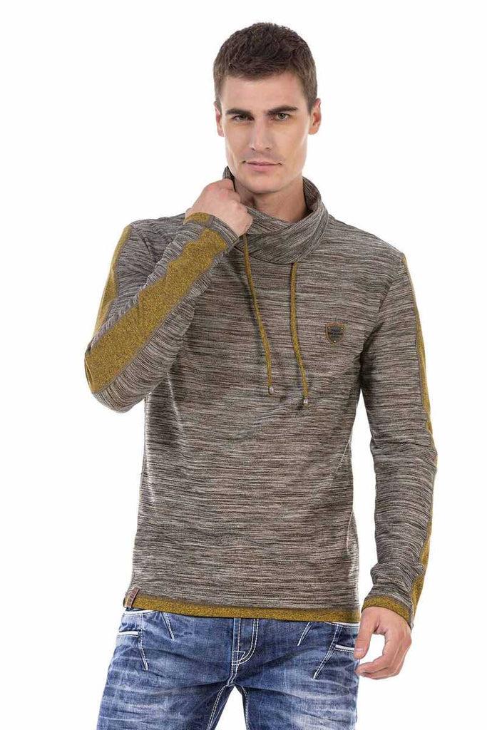 cipo & baxx CL460 Shawl Collar Men's Sweatshirt ANTHRACITE