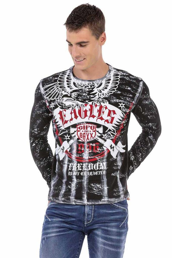 cipo & baxx CL493 Eagles Printed Men's Sweatshirt BLACK