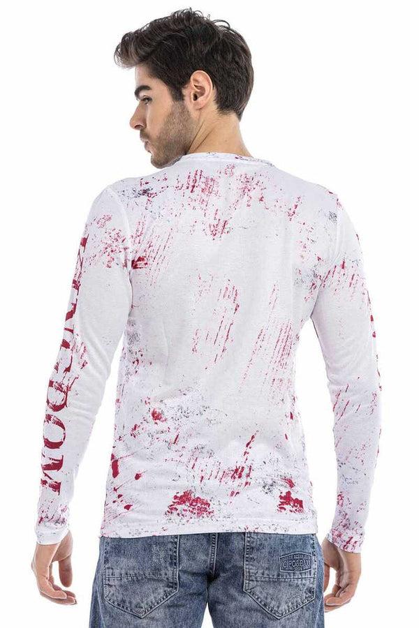 Cipo & Baxx CL498 Great Britain Patterned Men's Sweatshirt WHITE