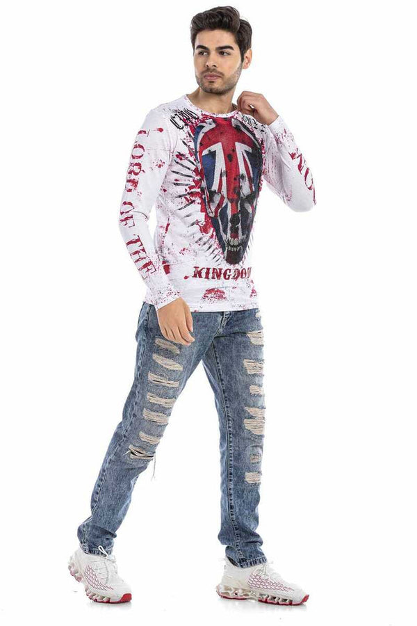 Cipo & Baxx CL498 Great Britain Patterned Men's Sweatshirt WHITE
