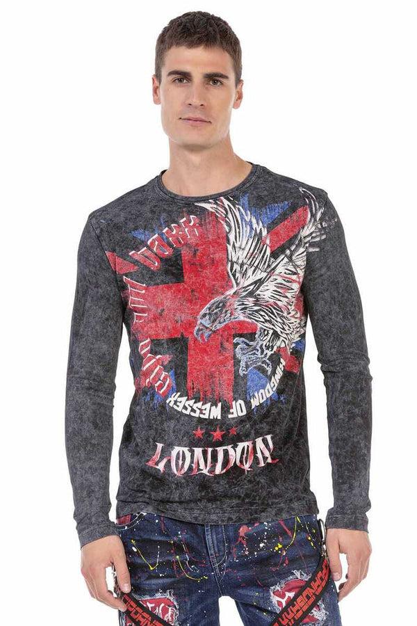 Cipo & Baxx CL499 Great Britain Patterned Sweatshirt BLACK