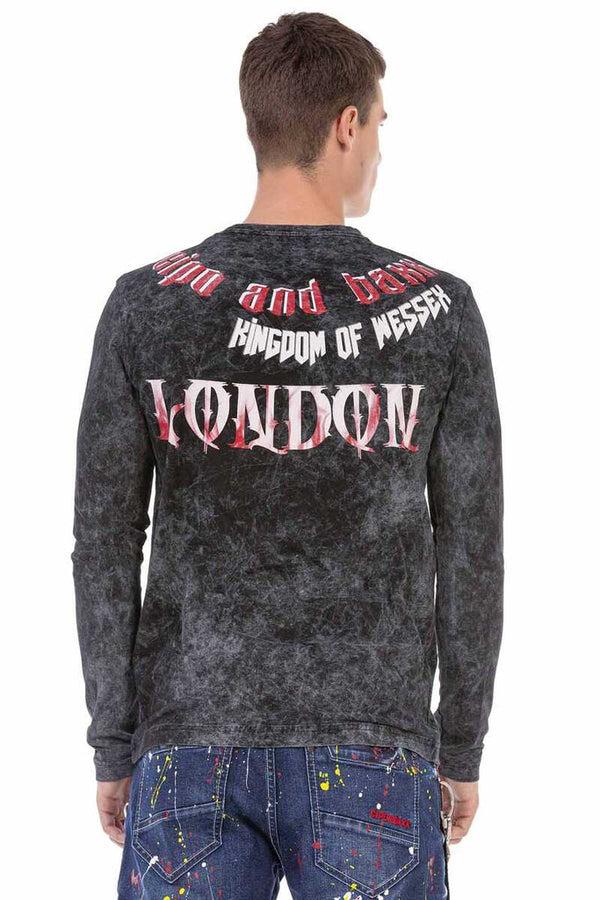 Cipo & Baxx CL499 Great Britain Patterned Sweatshirt BLACK