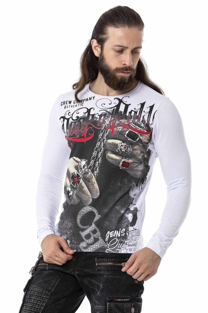 cipo & baxx CL511 Street Style Printed Sweatshirt BLACK