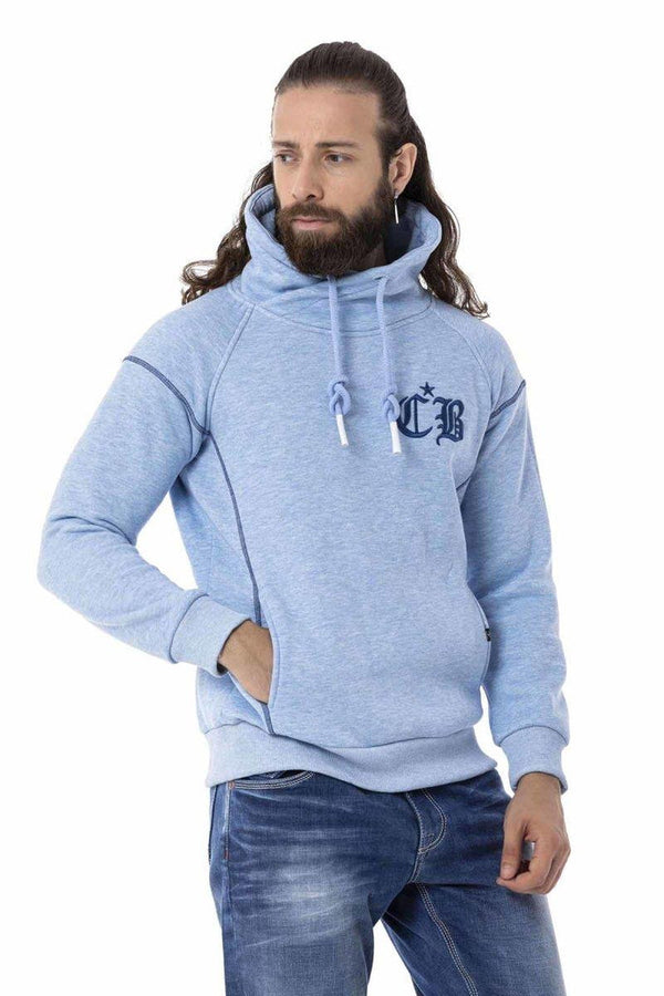 Cipo & Baxx CL529 Jumbo Collar Winter Sweatshirt BLUE