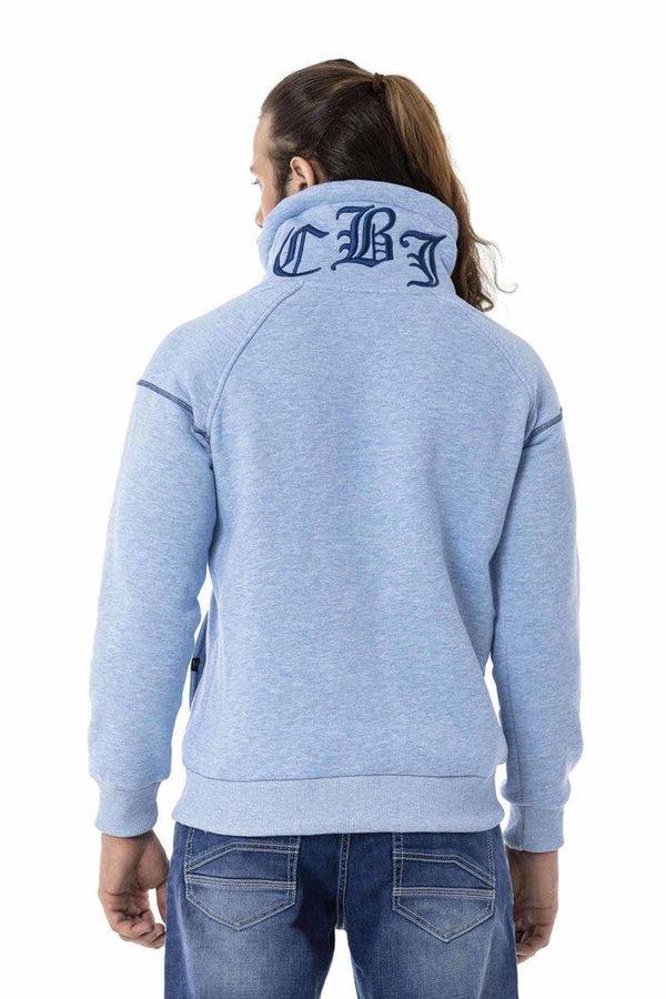 Cipo & Baxx CL529 Jumbo Collar Winter Sweatshirt BLUE