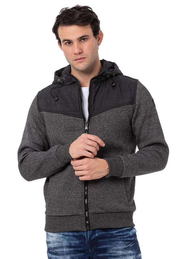 Cipo & Baxx CL535 Hooded Winter Men's Sweatshirt BLACK