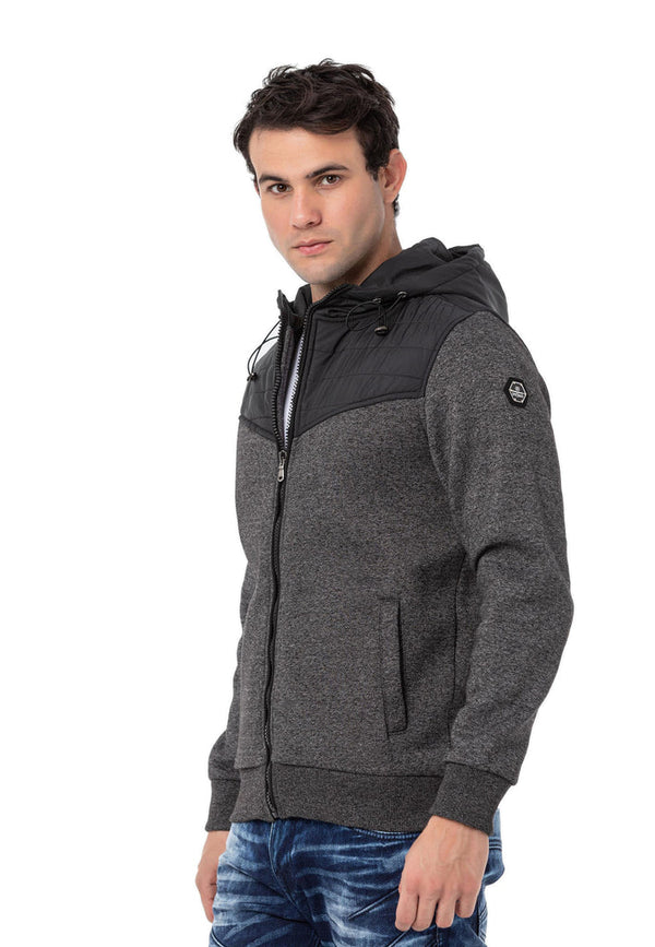 Cipo & Baxx CL535 Hooded Winter Men's Sweatshirt BLACK