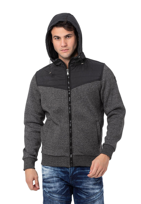 Cipo & Baxx CL535 Hooded Winter Men's Sweatshirt BLACK