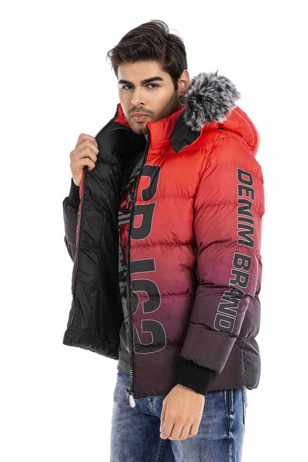 Cipo & Baxx CM190 Men's Red Shearling Puffer Coat RED