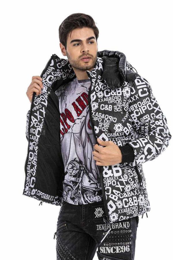 Cipo & Baxx CM193 CIPO & BAXX Printed Puffer Jacket BLACK