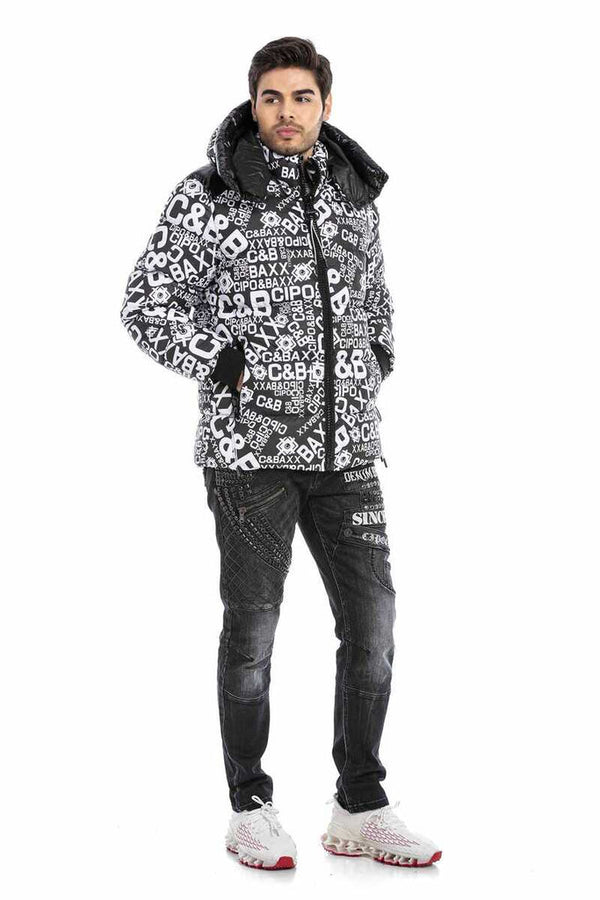 Cipo & Baxx CM193 CIPO & BAXX Printed Puffer Jacket BLACK