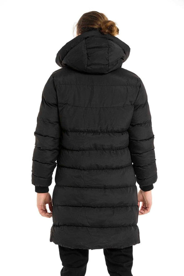 Cipo & Baxx CM213 Knee Length Men's Puffer Coat BLACK