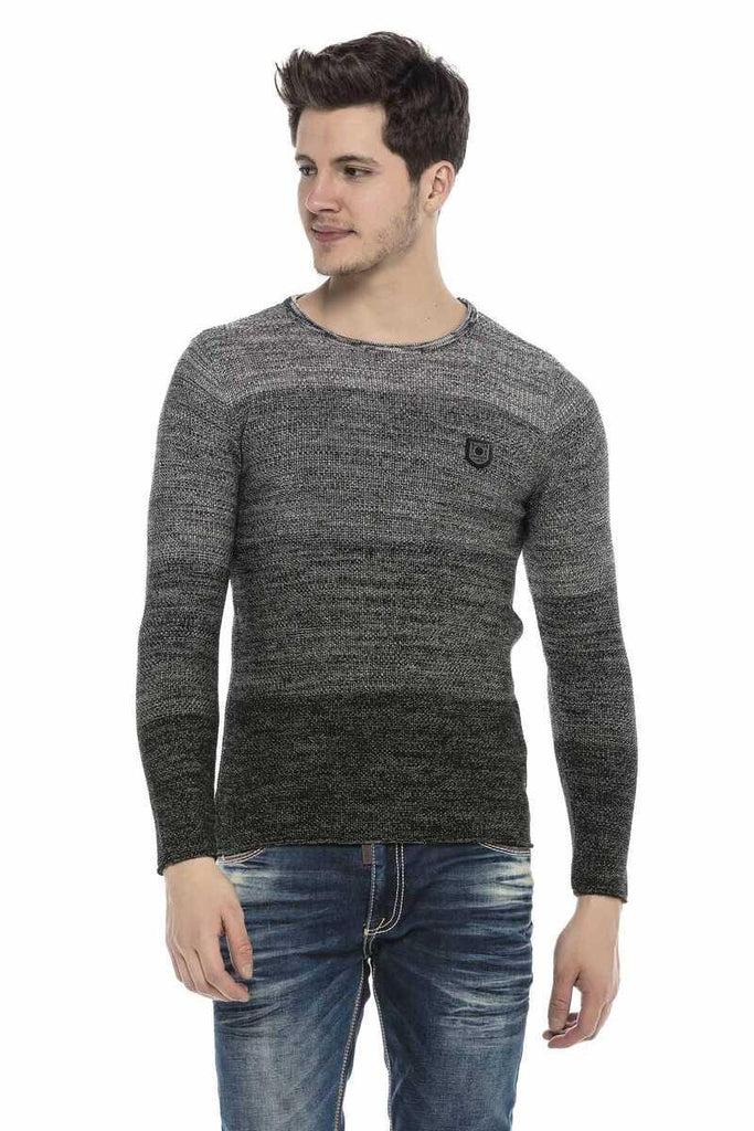 cipo & baxx CP205 Crew Neck Sports Men's Sweater ANTHRACITE