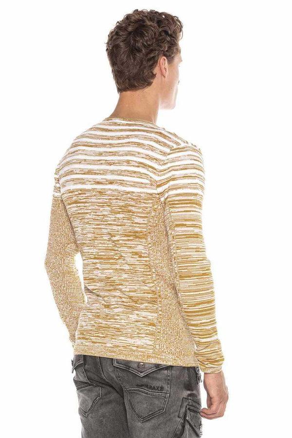 Cipo & Baxx CP223 Crew Neck Slim Fit Men's Sweater CAMEL