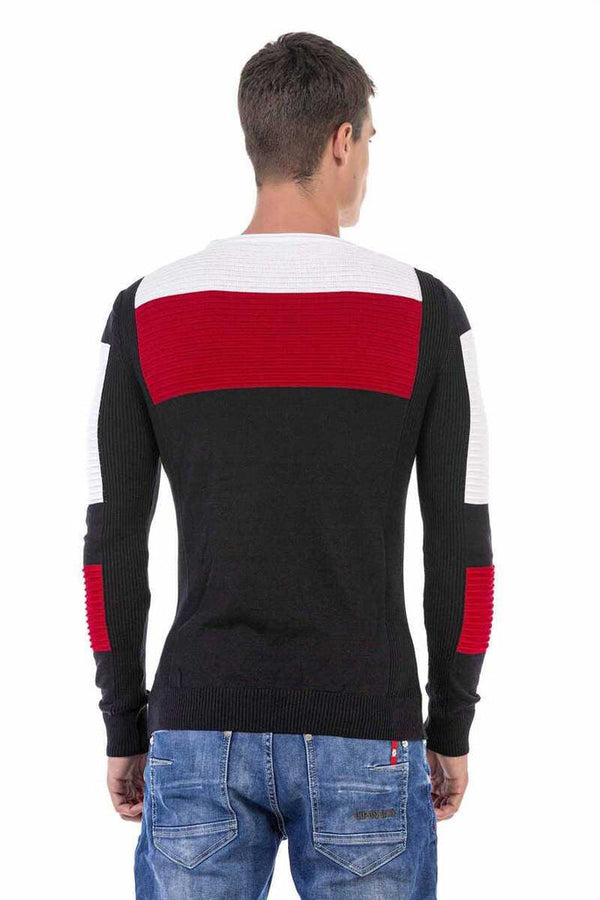 Cipo & Baxx CP247 Textured Men's Sweater BLACK-ANTHRACITE