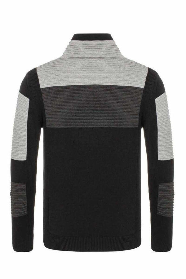 Cipo & Baxx CP248 Shawl Collar Men's Sweater NAVYBLUE-RED