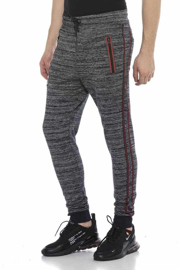 Cipo & Baxx CR119 Side Striped Low Waist Slim Bottom Tracksuit GREYMELANGE