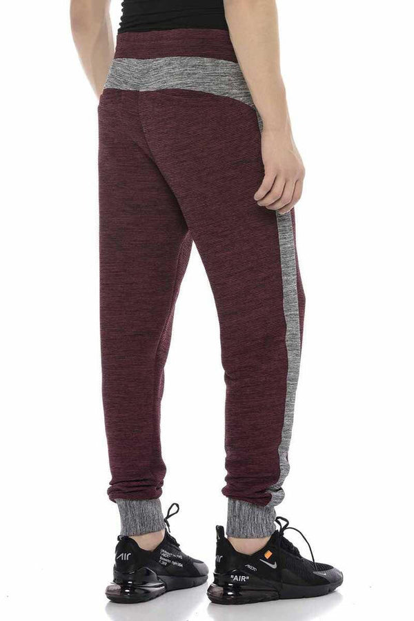 Cipo & Baxx CT120 Striped Elastic Pocket Bottom Tracksuit BURGUNDY-GREY