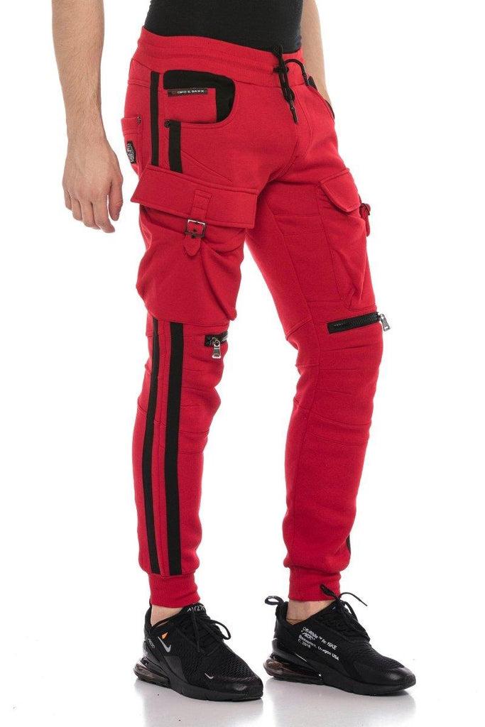 cipo & baxx CT125 Striped Cargo Pocket Bottom Tracksuit RED